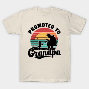 Promoted to grandpa - retro sunset T-Shirt